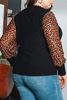 Immagine di CURVY GIRL RIBBED TOP WITH LEOPARD SLEEVE